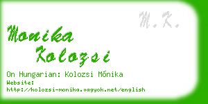 monika kolozsi business card
