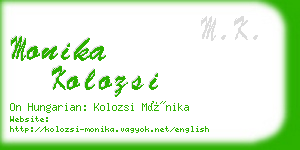 monika kolozsi business card